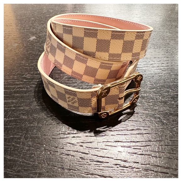 Louis Vuitton Damier Azur LV Malletier Belt + Size 32 - Picture 2 of 8